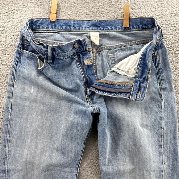 Polo Ralph Lauren Vintage 67 Jeans Mens 35x31* Light Baggy 90's Distressed Denim - Picture 10 of 16